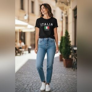 Vintage More Brand T-Shirt Firenze Italia (Florence Italy) With Italian Flag XL